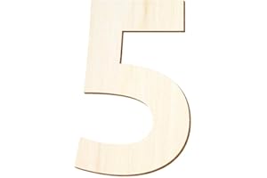 Bütic GmbH Wooden Numbers - Ubuntu - Includes Punctuation and Special Characters - Choice of Sizes, Size: 5 cm, Numbers/Special Characters: 5