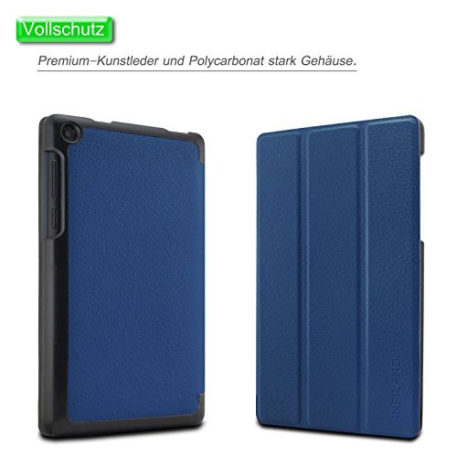 Lenovo TAB3 7 Essential / Lenovo Tab3 A7-10 Hülle, Infiland Ultra Dünn und Leicht PU Leder Schutzhülle mit Standfunktion für Lenovo TAB3 7 Essential (Lenovo TB3-710F) 7,0 Zoll Tablet 2016 Release/Lenovo Tab3 A7-10 mit Standfunktion(Dunkleblau) - 8