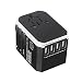 Produktbild E-KIA Reisestecker Weltstecker Steckdosenadapter,Multifunktions-Konverter-Buchse, 4USB-Konverter-Buchse, PD-Schnellladung, Geeignet FüR Internationale Reisen,White
