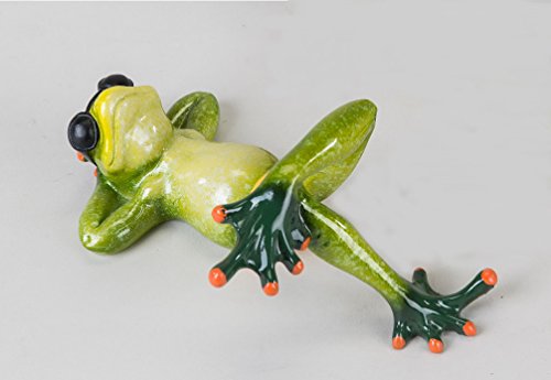Frosch Paar Hose Kröte Lurch Gecko Deko Tier Figur Skulptur König Laubfrosch