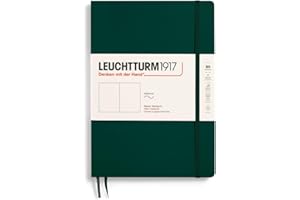 LEUCHTTURM1917 370308 notatnik z miękką okładką w formacie B5, 123 numerowane strony, zielony Forest Green, pusty