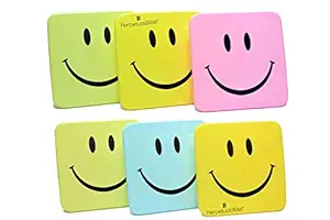 Perpetual Bliss Fancy Smiley Lunch Box for Kids with Spoon/Fork/3 Compartment/Return Gifts for Kids Birthday Party (Pack of 6)