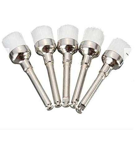 100-Pack Disposable White Nylon Polishing Brushes – Flat Dental Prophy Brush Heads