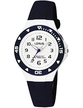 LORUS RRX43CX9 Kinderarmbanduhr Sports, Analog, ZB weiß,100m WR, PU-Band, blau
