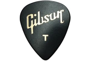 Lot de 12 médiators fins standard Gibson pour guitare dans une boîte pratique en étain