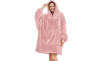 MIA WE DRESS YOUR HOME MIA Oversized Hoodie Blanket Cosy Ultra Soft Sherpa Fleece Unisex Sweatshirt Oodie Giant Blanket Throw Snuggy One Size Fit for Women Girls Adults Men Boys Kids Big Pocket