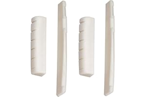 IYBQIU 4 Pieces Acoustic Guitar Bridge Saddle Nut Replacement White Guitar Bone Bridge Acoustic Guitar Bone Nut Guitar Bridge Saddle for String Acoustic Guitar and Folk