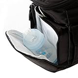 BTR Baby Wickeltasche mit Wickelunterlage, Flaschenhalter & 2 Buggy Clips – Zur Befestigung am Kinderwagen / Buggy. Schwarz - 7