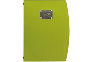 SECURIT - Portamenús Rio Line - 1 Inserto Fijo Doble Cara = 4 Páginas A4 - Posibilidad de Añadir Insertos - Placa de Acero con Etiqueta de Cubiertos - Café, Bar, Restaurante - Color Verde