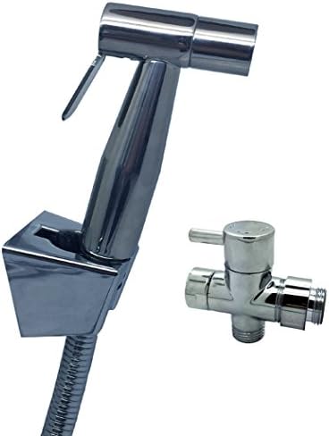 FLYDEER Toilet Handheld Bidet Sprayer Kit SUS304 Stainless Steel Bidet Spray Set with Shower Diverter Valve Shower Bidet Tap for Cloth Diaper Cleaning
