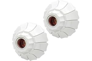 CILIA Portalampade Supporto per lampadina a Sospensione E27 110V/220V Intaglio a Petali Montaggio Rotondo Semplice per Casa e Ufficio Industriale - 2PZ Bianco