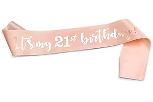 ALLY-MAGIC Rose Gold 21th Birthday Sash, Birthday Sash for 21th Gift Her Girl Party Accessories Y4SRJD (21)