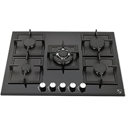 K&H 5x Brûleurs WOK Table de Cuisson Gaz en Verre trempé 70cm 5Z-KHG