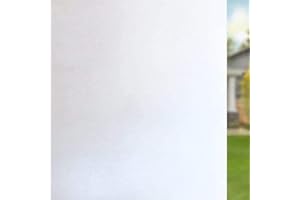 Shackcom Fensterfolie Sichtschutz 90x400cm Selbsthaftend Blickdicht Weiß Milchglasfolie Sichtschutzfolie Statisch Haftend Anti-UV Dekorfolie mit Geometrische Muster für Büro Küche Wohnzimme-J025