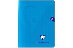 Clairefontaine - Ref 323741C - Mimeys Side Stapled Notebook (96 Pages) - A5+ Size, Polypro Cover, 90gsm Brushed Vellum Paper, Séyès Ruling - Blue Cover