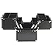 Professional Elegant Beauty Cosmetics Make Up Case 9 compartment Aluminium Black