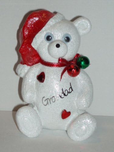 Grandad Christmas Jingle Bells Teddy Bear Outdoor Grave Memorial Tribute Ornament