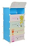ts-ideen Steckregal-System Kinder Schuhschrank Kinderregal Steck Regal Standregal Schuhregal Sideboard in Blau mit süßen Motiven 93 x 49 cm - 7