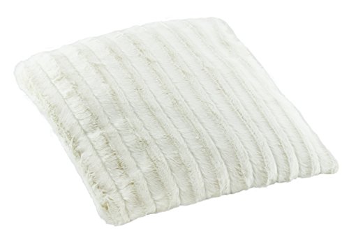 Hochwertiges exclusives Fellkissen – Fellimitat/Nerzoptik – besonders weich und kuschelig mit Füllung – Größe: 50×50 cm – Creme-Weiss – Brandsseller - 6