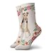 Produktbild socken frauen 39,8 Zoll Draht Foxterrier Blumenkranz Blumen Hunderasse Stoff_4251,100% Baumwolle Rutschfeste für Männer Frauen 15.7 Zoll One Size.