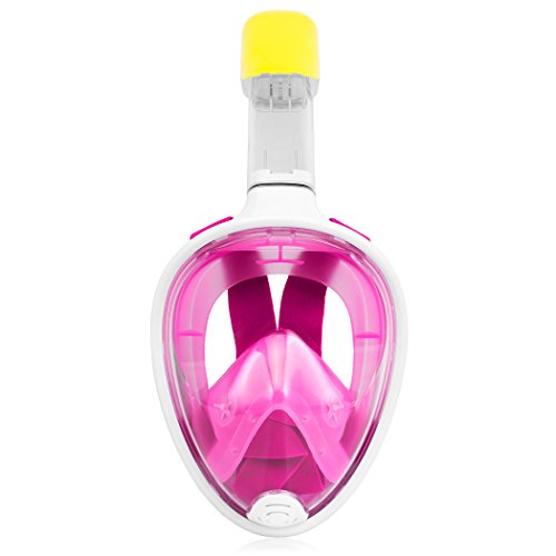 Preisvergleich Produktbild TECHMAX Schnorcheln Maske Volles Gesicht Rosa L / XL