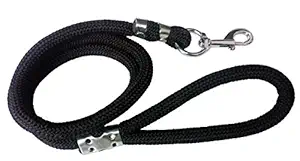 Petshop7 Stylish Black Plain Dog Rope Leash -15 MM- Medium