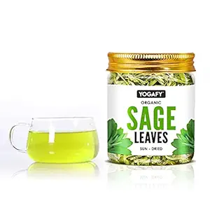 YOGAFY- Sun Dried Sage Leaves - 50 Gram | Anti-Inflammatory | DETOX Tea | Rich in VIT A & C | Gluten Free, Non-GMO |