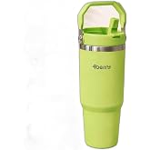 SS119 900 ml &Ccedil;elik Termos Bardak Pipetli Kulplu Taşınabilir Su Matarası Yeşil