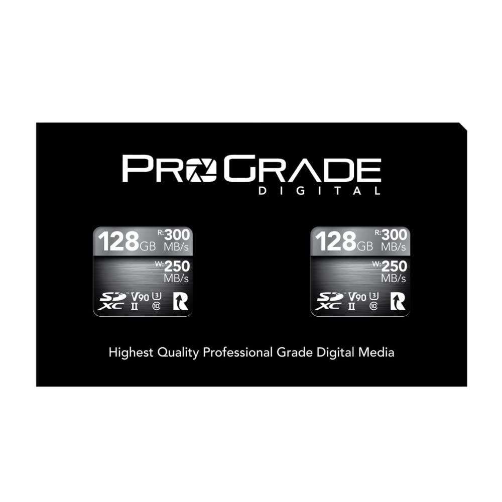ProGrade Digital SDXC UHS-II V90 Memory Card (128GB), 2-Pack, Silver