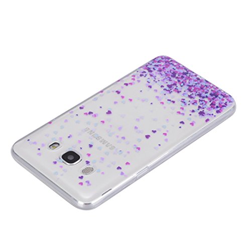Felfy Hülle für Samsung Galaxy J5 (2016),Samsung J5 Silikon Tasche Hülle Ultra Dünne Slim Weicher Gel Flexible TPU Case Transparent Schutzhülle Silikon Crystal Case Durchsichtig Muster Silikon Kratzfeste Handyhülle Bumper Schale Case Tasche Etui für Huawei Samsung Galaxy J5 (2016) (Lila Liebe Schale) + 1 xSchwarz Schwarz Touch Stylus - 4