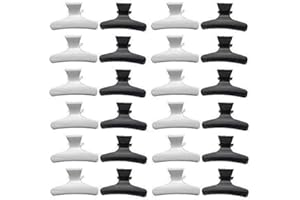 XINGYHENG BGTXINGI Lot de 24 pinces à cheveux en forme de papillon en plastique Noir et blanc