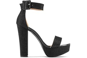 MODELISA - Sandalia Tacón Ancho Con Plataforma Hebilla Pulsera Tobillo Mujer