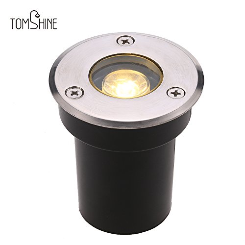 Preisvergleich Produktbild Bodeneinbaustrahler Aussen Einbaustrahler, Tomshine 1W LED Bodenleuchten Aussen 100LM Bodenstrahler Außen IP67 Wasserdicht AC / DC 12V(Warmweiß)