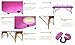 FoxHunter Deluxe Portable Lightweight Massage Table Beauty Couch Therapy Bed Folded 2 Section Wooden Frame Pink with Headrest Armsupport Free Cover and Carrying Bag