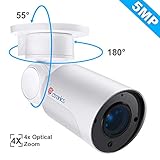 ip ptz poe 【PoE&PTZ Überwachungskamera】-- Plug and Play, Ein einziges Ethernet-Kabel (CAT5 / CAT6) für die Strom- und Datenübertragung, Die PoE-Überwachungskamera ist stabiler als die WLAN-Kamera. HD 2,8-12 mm AF linse, 180 °Pan 55 °Tilt und 4x Zoom, Diese PTZ-Überwachungskamera kann mehr Überwachungsbereich abdecken. Diese IP-Kamera benötigt Kabel-Internet, kein WLAN. (Kein Kabel, Adapter oder NVR enthalten)