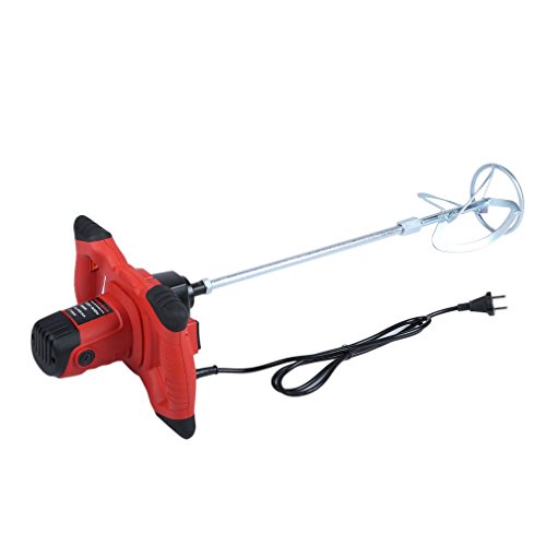 Preisvergleich Produktbild Kitechildhrrd 1900W Rührwerk Mörtelrührer Rührgeräte Mörtel Betonmischer Handrührgerät Handrührwerk Rührgerät Ruehrwerk Moertelruehrer Beton Mixer (Rot)