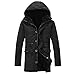 Produktbild Hanomes Herren Jacke,Herren Winter Warme verdicken Casual Winterjacke Lose Kapuzenjacke Einfarbig Kordel Hoodie Mittellange Dicker Samt Baumwollmantel