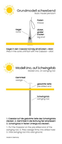 Cazador-del-sol ® Sonnenfänger [mini-cazador] 3 Stück rot 25cm hoch – das Original - 3