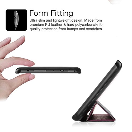 Fintie Fire 7 2015 Hülle – Ultra Slim Lightweight Schutzhülle Tasche Smart Shell Case mit Standfunktion für Amazon Fire 7 Zoll (5. Generation – 2015 Modell) Tablet, Lila - 5