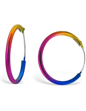 1,5 cm Regenbogen Farbige Reifen Ohrringe
