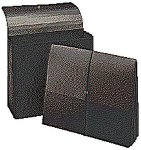 Smead Expanding Wallet, 5-1/4" Expansion, Flap and Cord Closure, Extra Wide Letter Size, Black, 10 pre Box (71119)