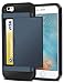 Produktbild iPhone 6s Plus Hülle, Coolden® Slim Armor Kartenfach Doppelte Schutzschicht mit Kantenschutz 2 Karten Slot Bumper Card Case Schutzhülle für iPhone 6 Plus Handyhülle iPhone 6S Plus Tasche Marine