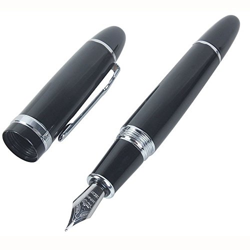 BinaryABC Füllfederhalter Jinhao 159 Breitfeder Silber Medium 18KGP （schwarz） - 2