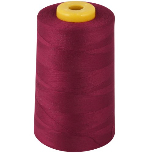 OVERLOCKING THREAD - OVERLOCKER THREAD - POLYESTER - SEWING THREAD - 4 X 5000 YARD SPOOLS - LARGE COLOUR SELECTION INCLUDING: BLACK WHITE RED BLUE CREAM NAVY PURPLE PINK GREEN GREY BROWN OLIVE SKY GOLD (WINE RED 146)
