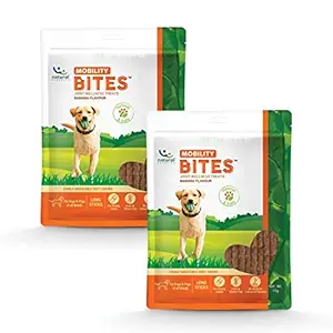 Natural Remedies Mobility Bites- Joint Wellness Treats, Easily Digestible Soft Chews Long Sticks for Dogs, Pups of All Breeds, Banana Flavour (Pack of 2 - 75 gm Each)