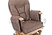 BEECH WOOD - MOCHA COLOUR SUPREMO BAMBINO FABRIC NURSING GLIDER / ROCKER / MATERNITY / FEEDING / GLIDER CHAIR (With Locking Mechanism & Free Matching Footstool)