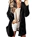 Produktbild Fleecejacke Sannysis Damen Lamm Samtmantel Warme Herbst Winter Elegant Pullover Outdoorjacke Mittellange Strickjacke Plüschmantel Schwarz/Weiß
