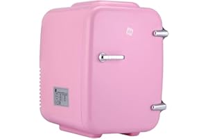 NK Mini przenośna lodówka o pojemności 4 litrów, praca 12 V-220 V, funkcja chłodzenia i ogrzewania, do kosmetyków i napojów bezalkoholowych, różowa