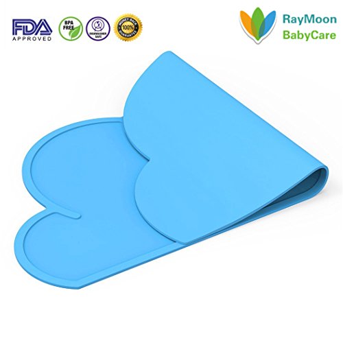 RayMoon Baby Kinder Rutschfeste Wolke Geformt Silikon Platzdeckchen Tischset Mahlzeit Matte Blau - 2