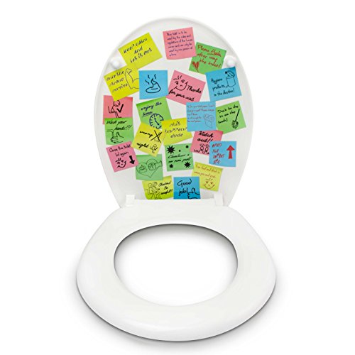 Premium WC Sitz mit Absenkautomatik – „Pinnwand“ Design – Toilettendeckel aus Duroplast inkl. Montagesatz – VENKON - 3